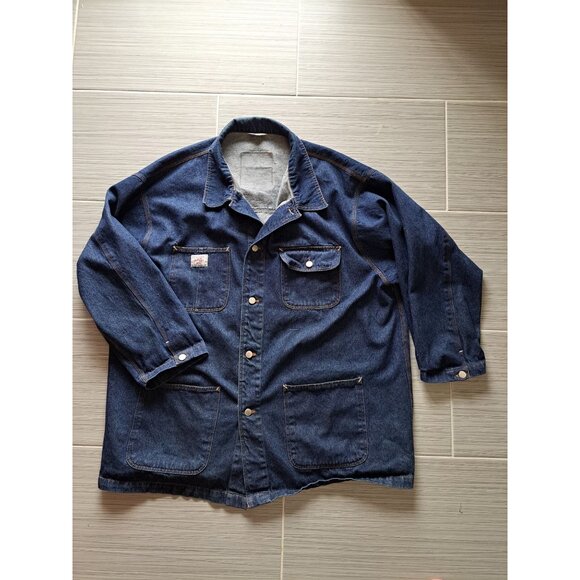 Vtg American Male Dark Denim Work Chore Barn Coat Jacket Men's XL RARE Gorpcore - Picture 1 of 11
